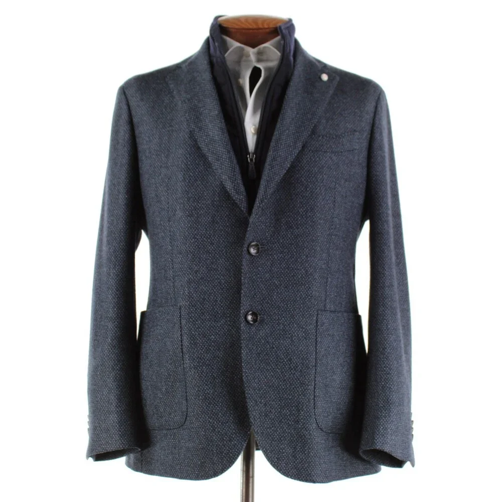 Luigi Bianchi Sartoria NWT Wool Sport Coat / Jacket Size 52R (42R US) In Blue